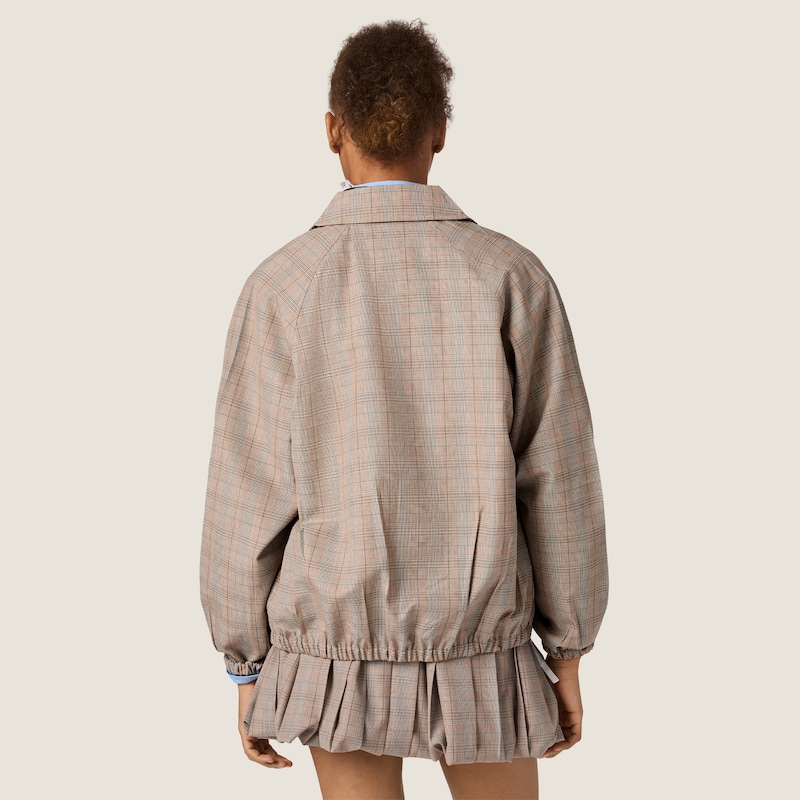 Prince of Wales checked blouson jacket