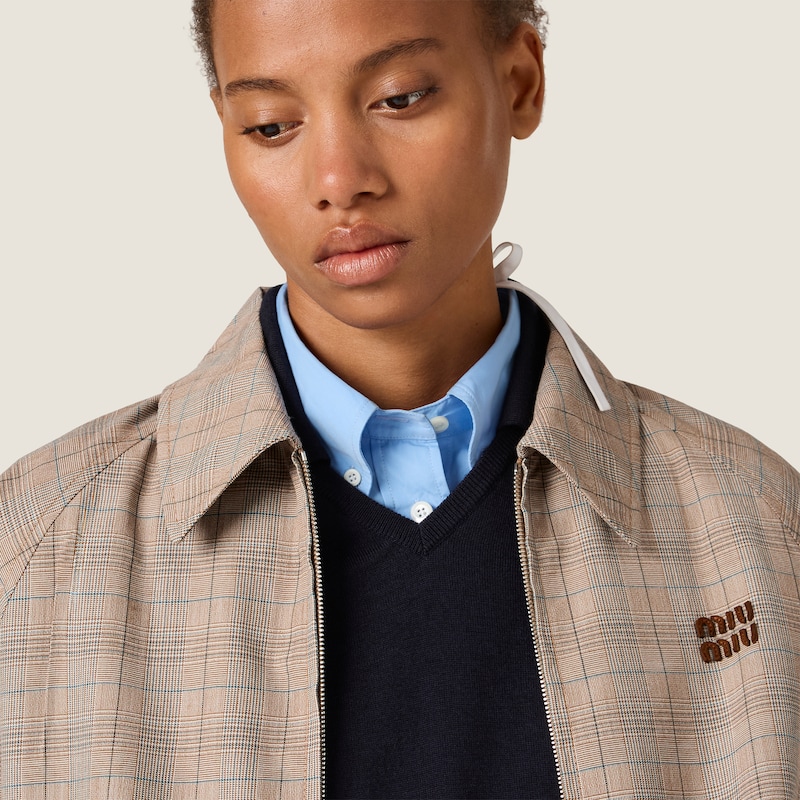 Prince of Wales checked blouson jacket