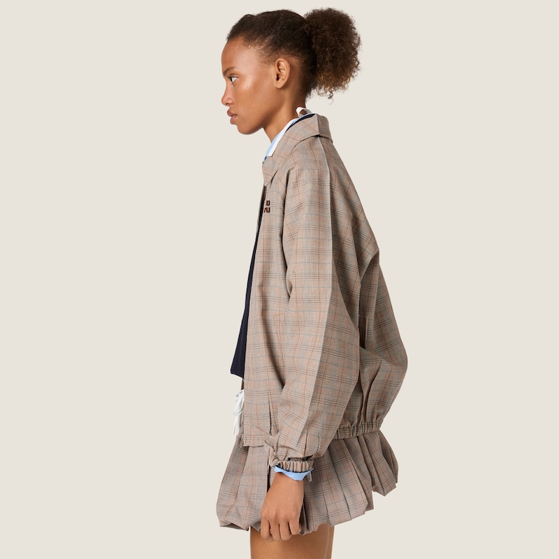 Prince of Wales checked blouson jacket