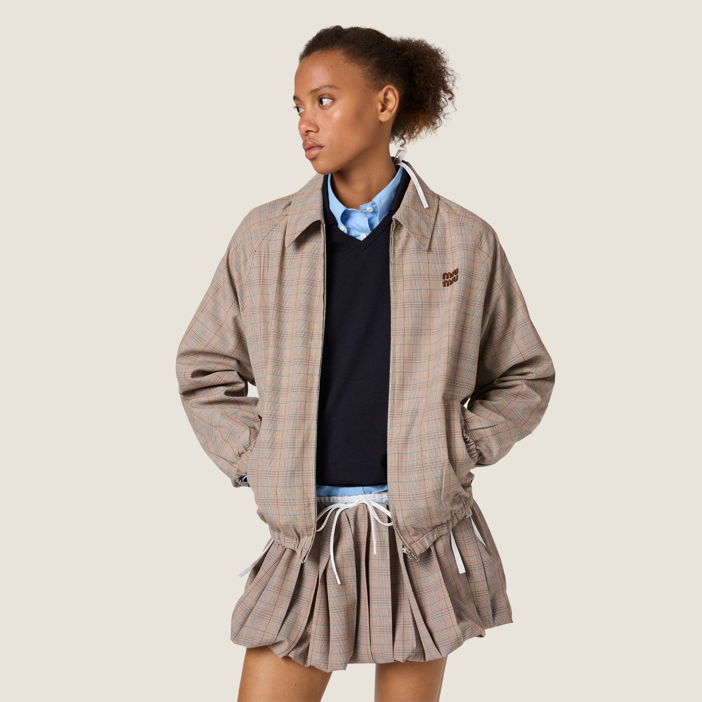 Prince of Wales checked blouson jacket - thumbnail 2