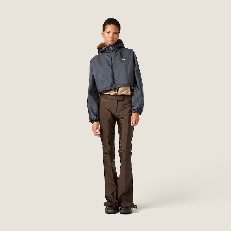 Coupe-vent en tissu technique et shearling