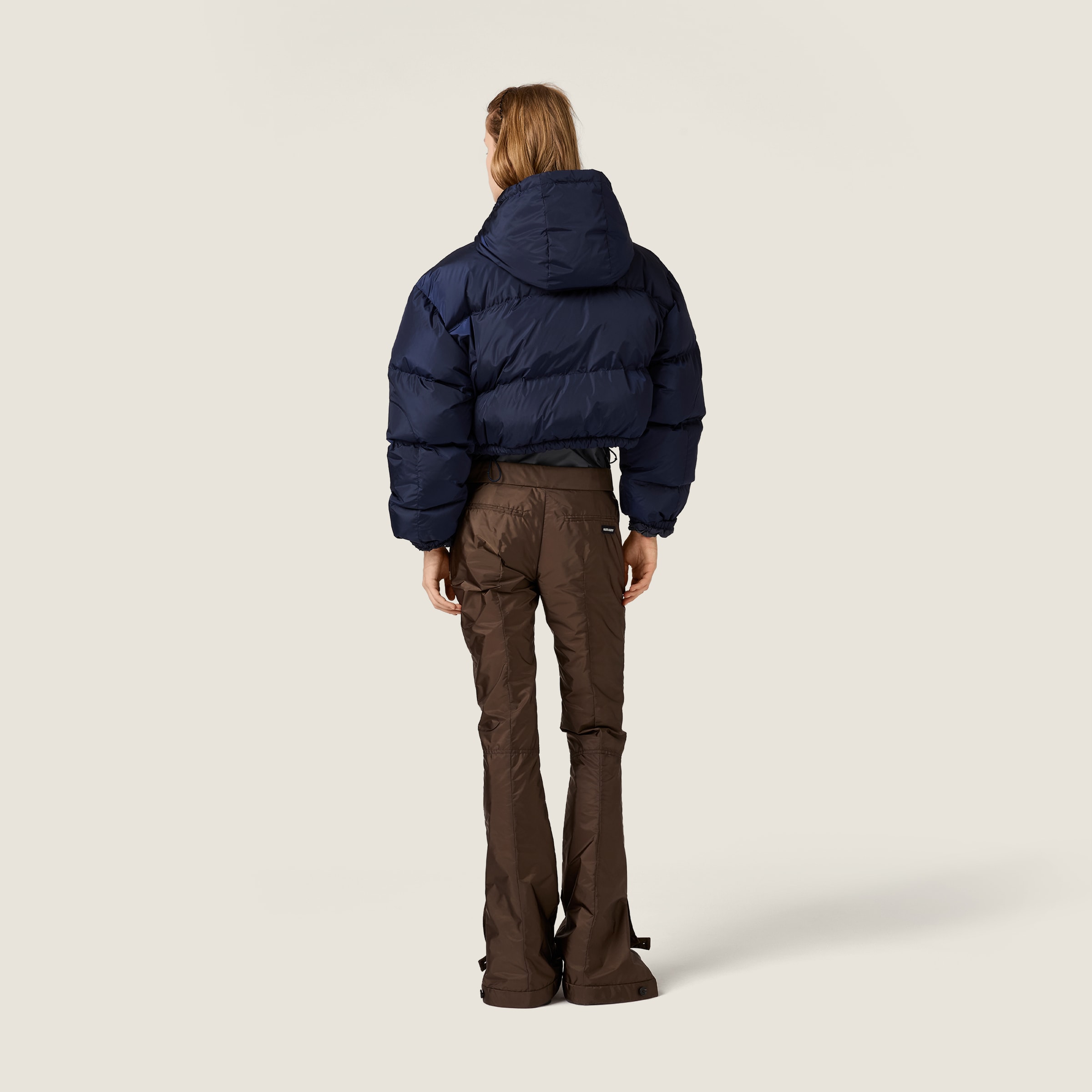 Cropped technical fabric down jacket - thumbnail 3