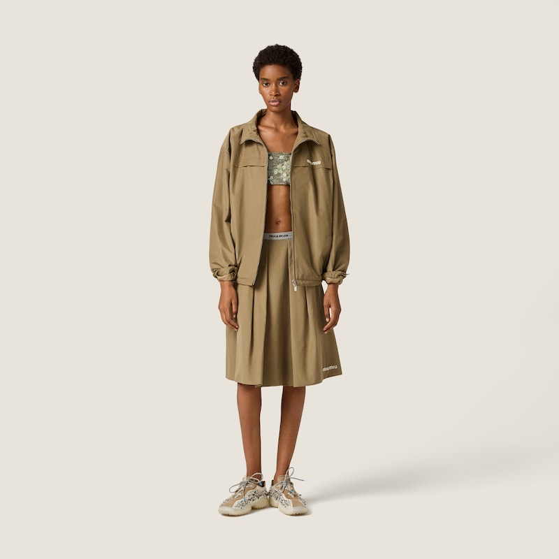 Waxed canvas blouson jacket