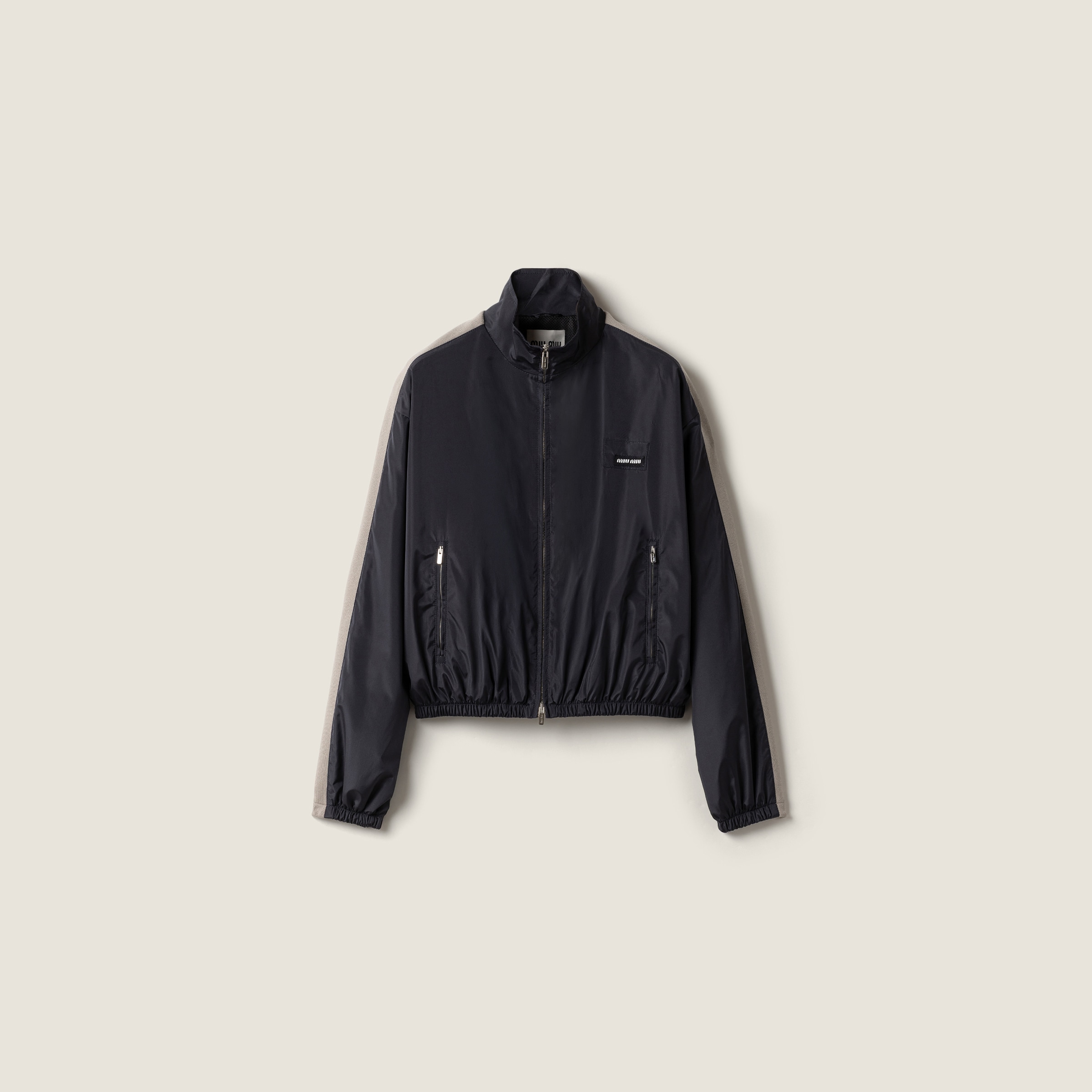 Technical poplin blouson jacket by Miu Miu
