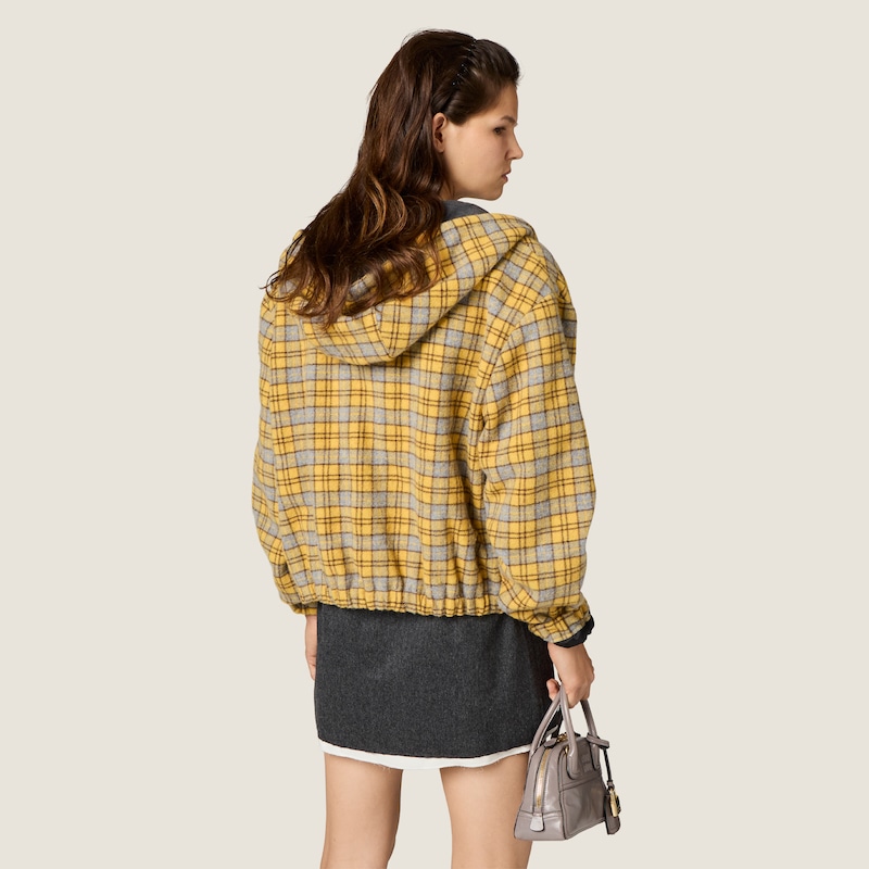 Plaid blouson jacket