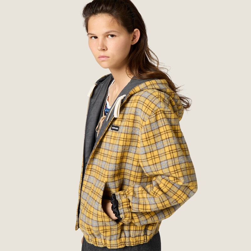 Plaid blouson jacket