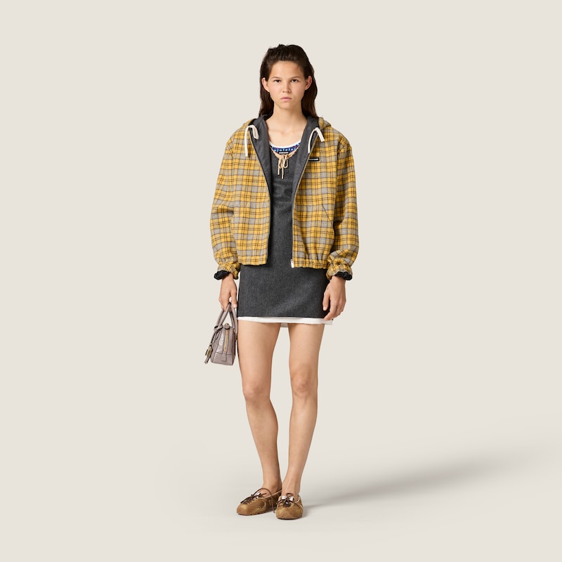 Plaid blouson jacket