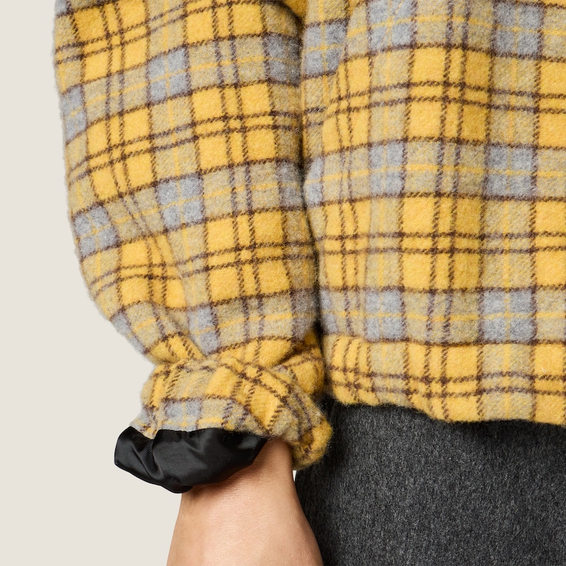 Plaid blouson jacket