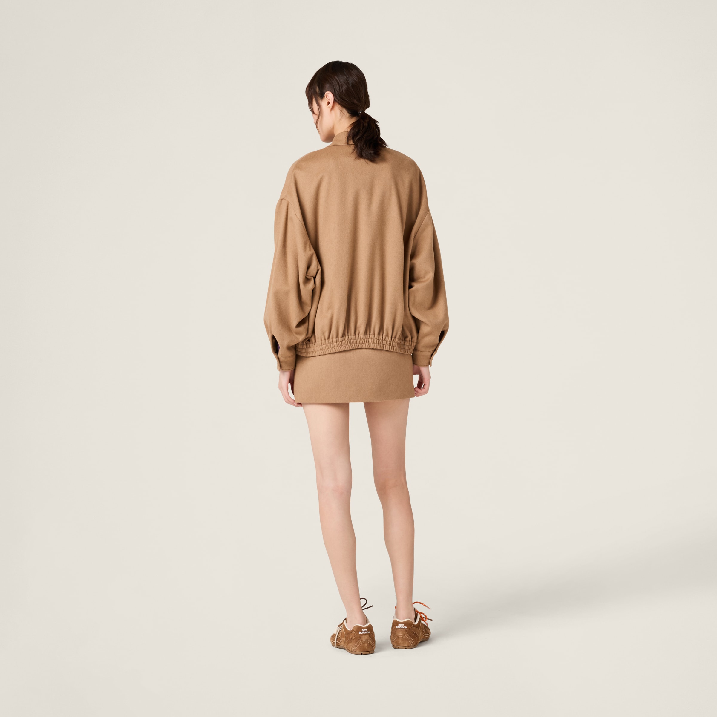 Miu Miu Camel-hair Blouson In Camel Brown