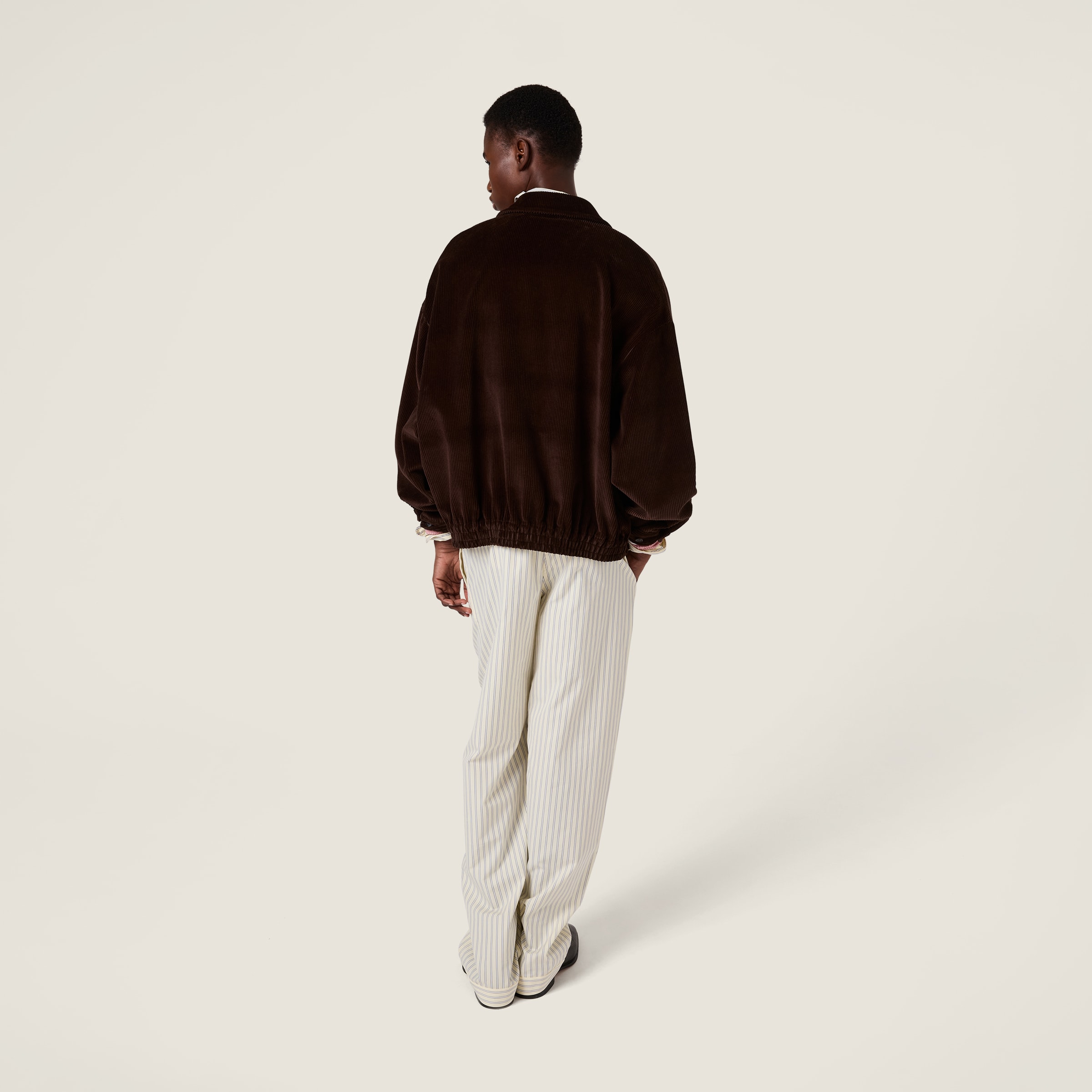 Miu Miu Corduroy Blouson Jacket In Brown