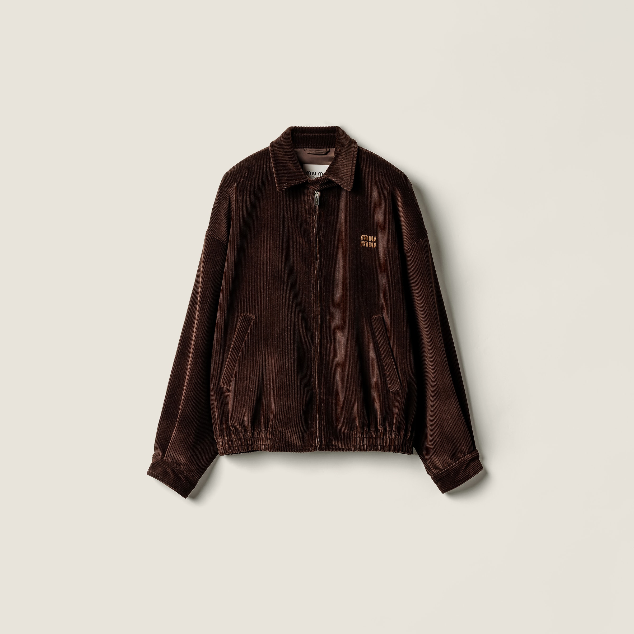 Miu Miu Corduroy Blouson Jacket In Brown