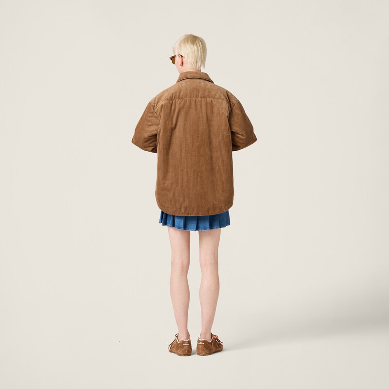 Doudoune matelassée en velours côtelé