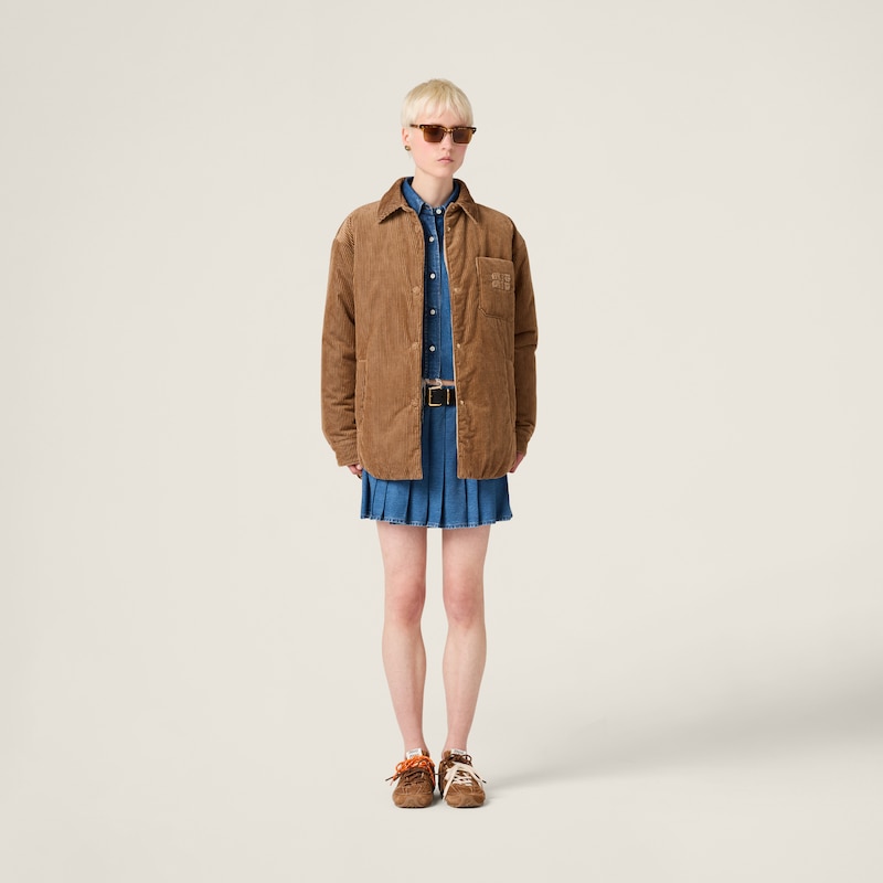 Doudoune matelassée en velours côtelé