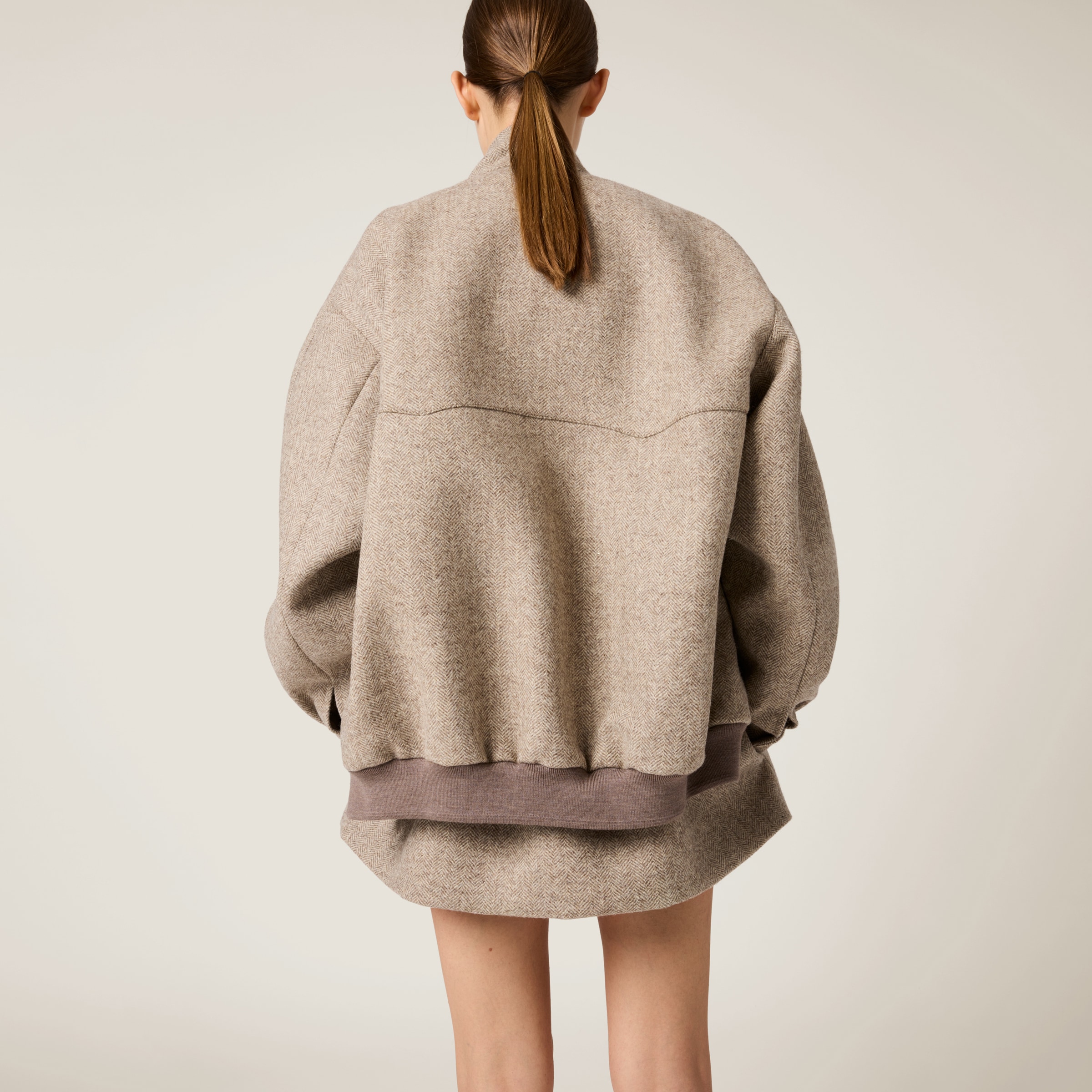 Miu Miu Chevron Blouson Jacket In Khaki
