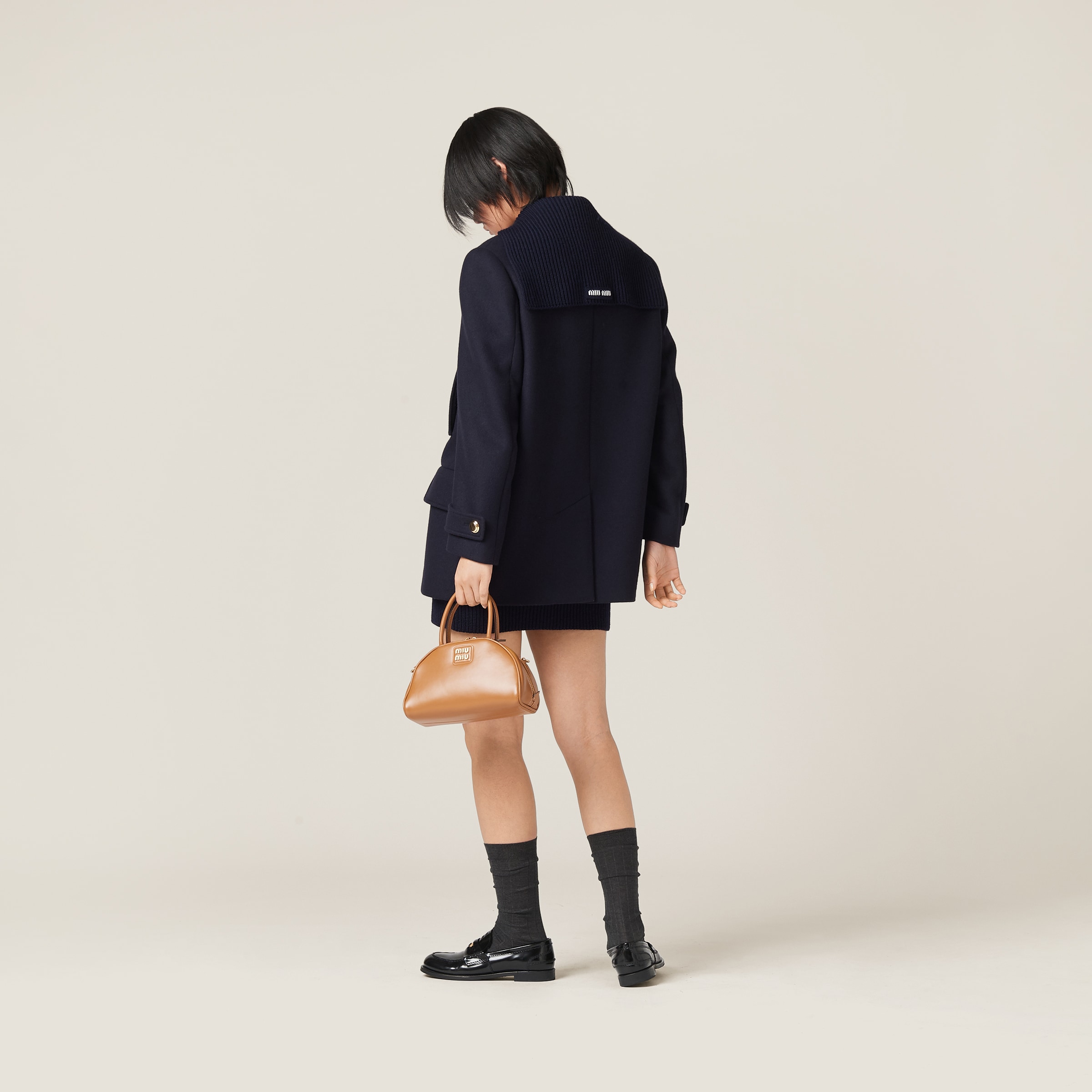 【受注生産品】 ネイビー クロス ピーコート | Miu Miu ジャケット・アウター