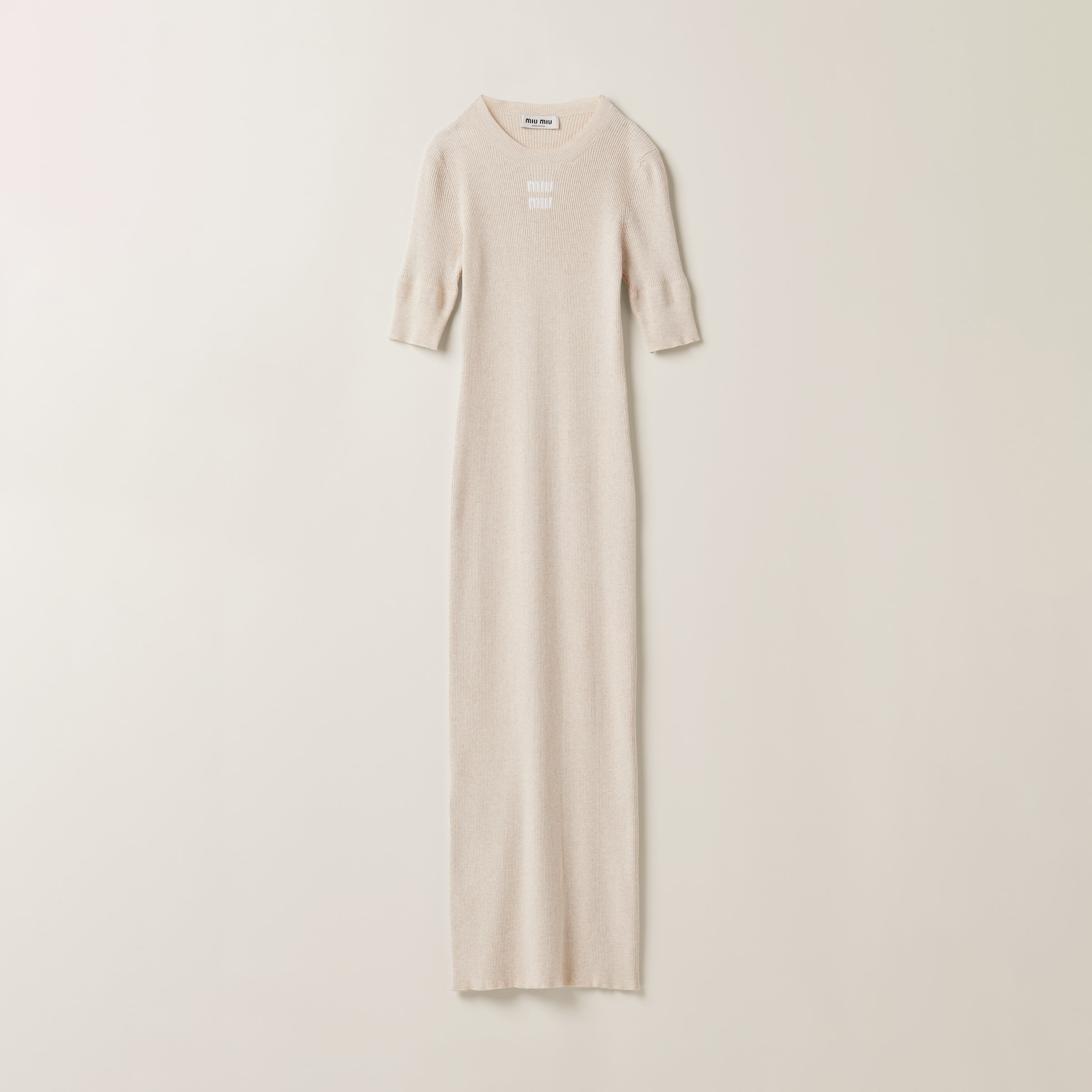 Miu Miu Cotton Knit Dress In Ivory | ModeSens Miu Miu Cotton Knit Dress In Ivory | ModeSens
