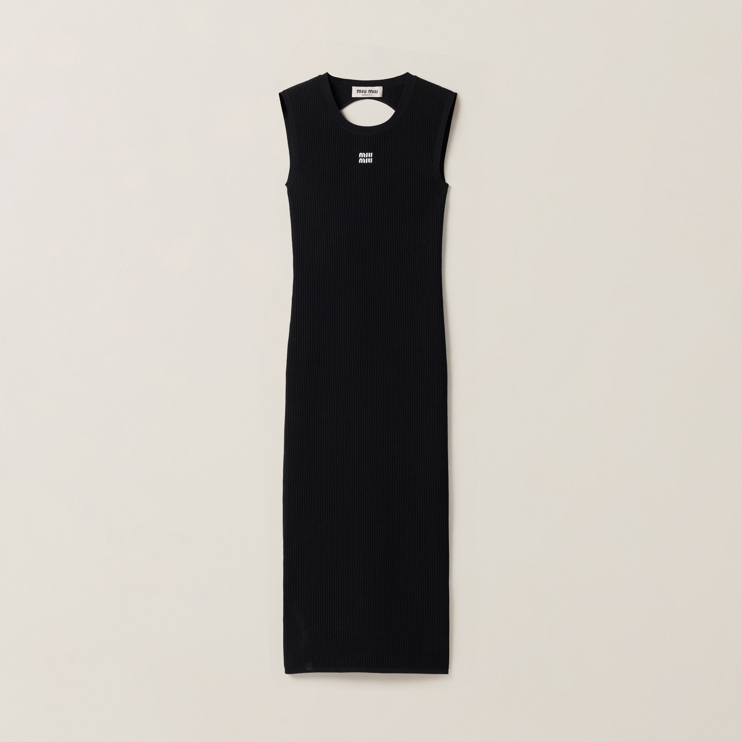 Miu Miu Viscose Round-neck Dress In Black