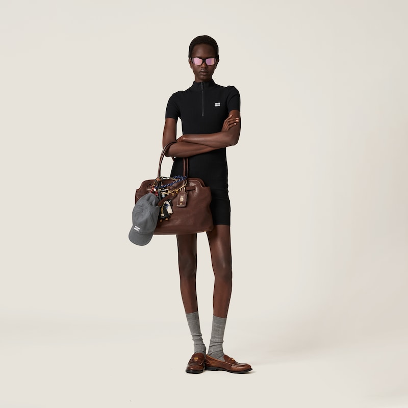 Viscose turtleneck mini-dress