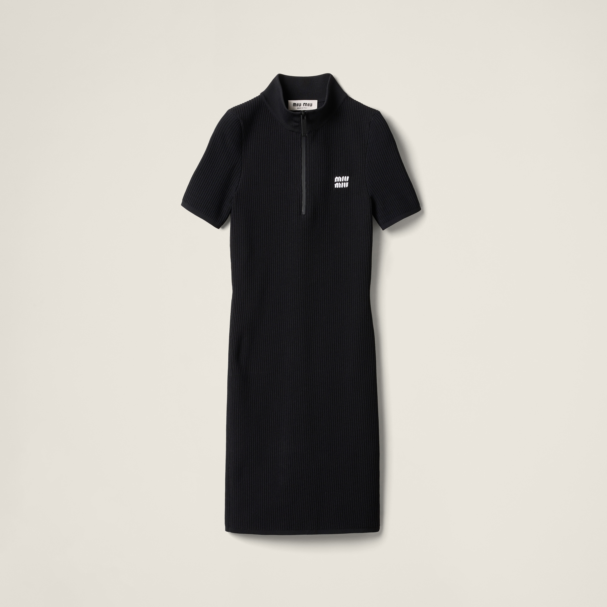 Viscose turtleneck mini-dress