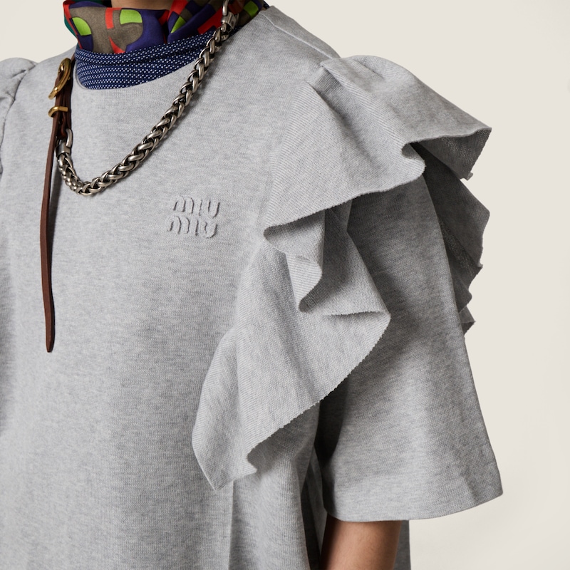 棉质圆领连衣裙