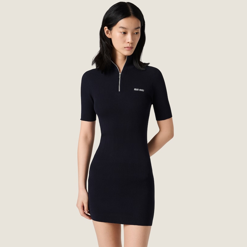 Ribbed cotton dress