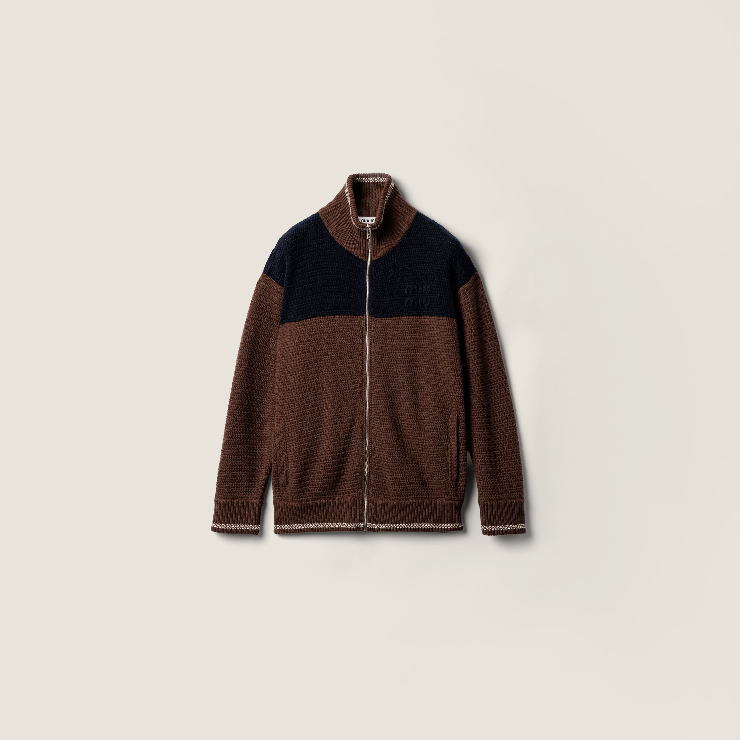 Cashmere zipper cardigan