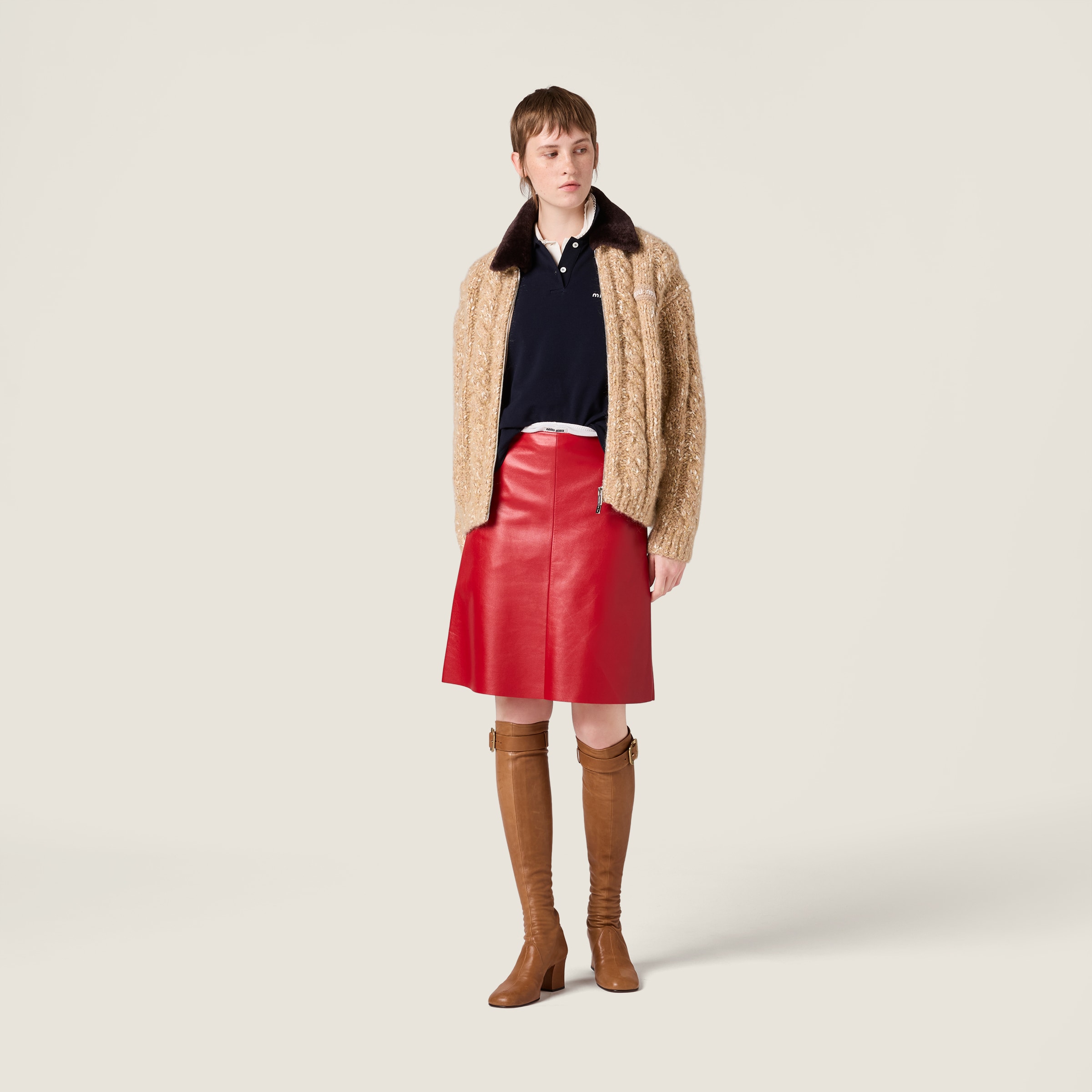 Miu Miu Cashmere Cardigan In Neutral