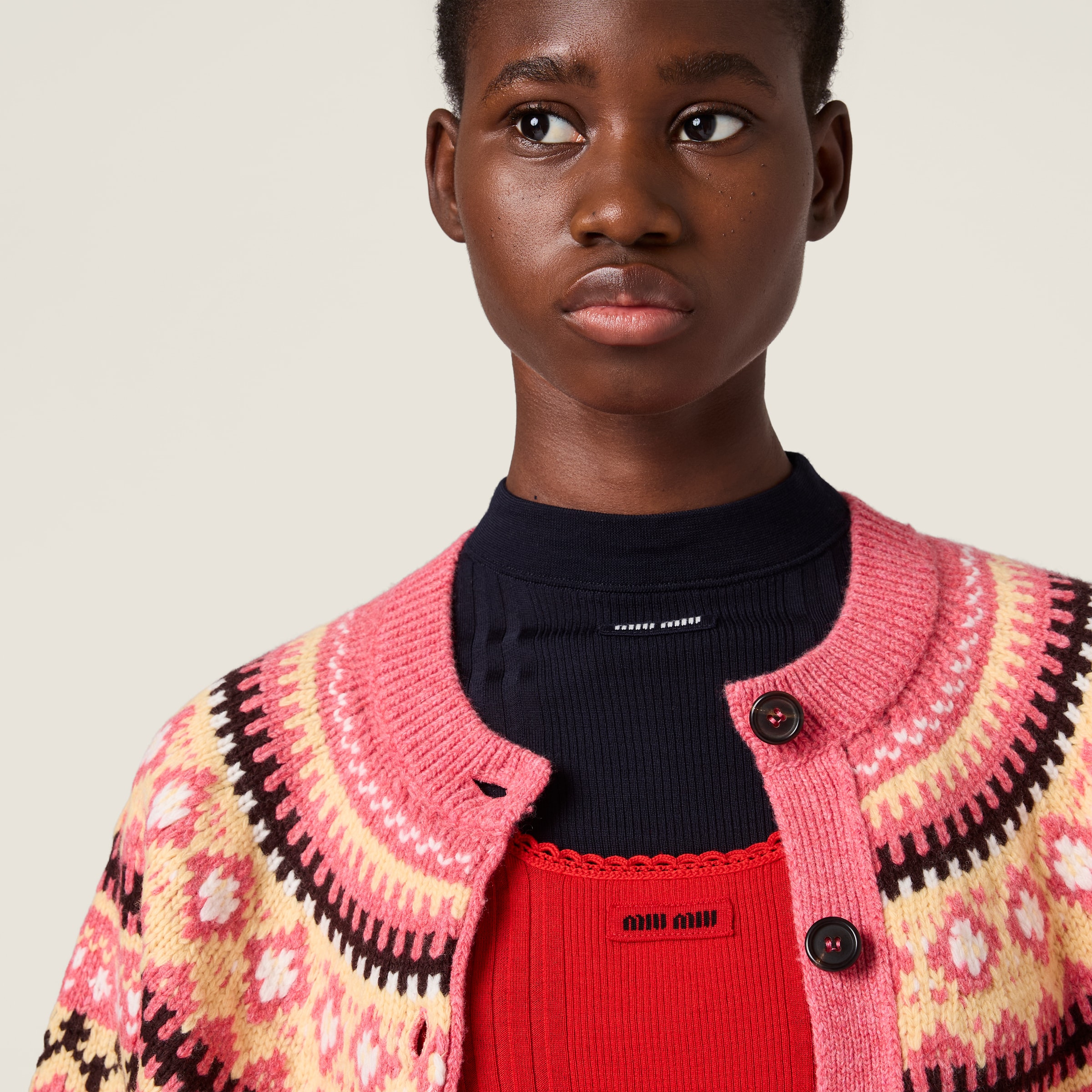 Miu Miu Wool Cardigan In Pink