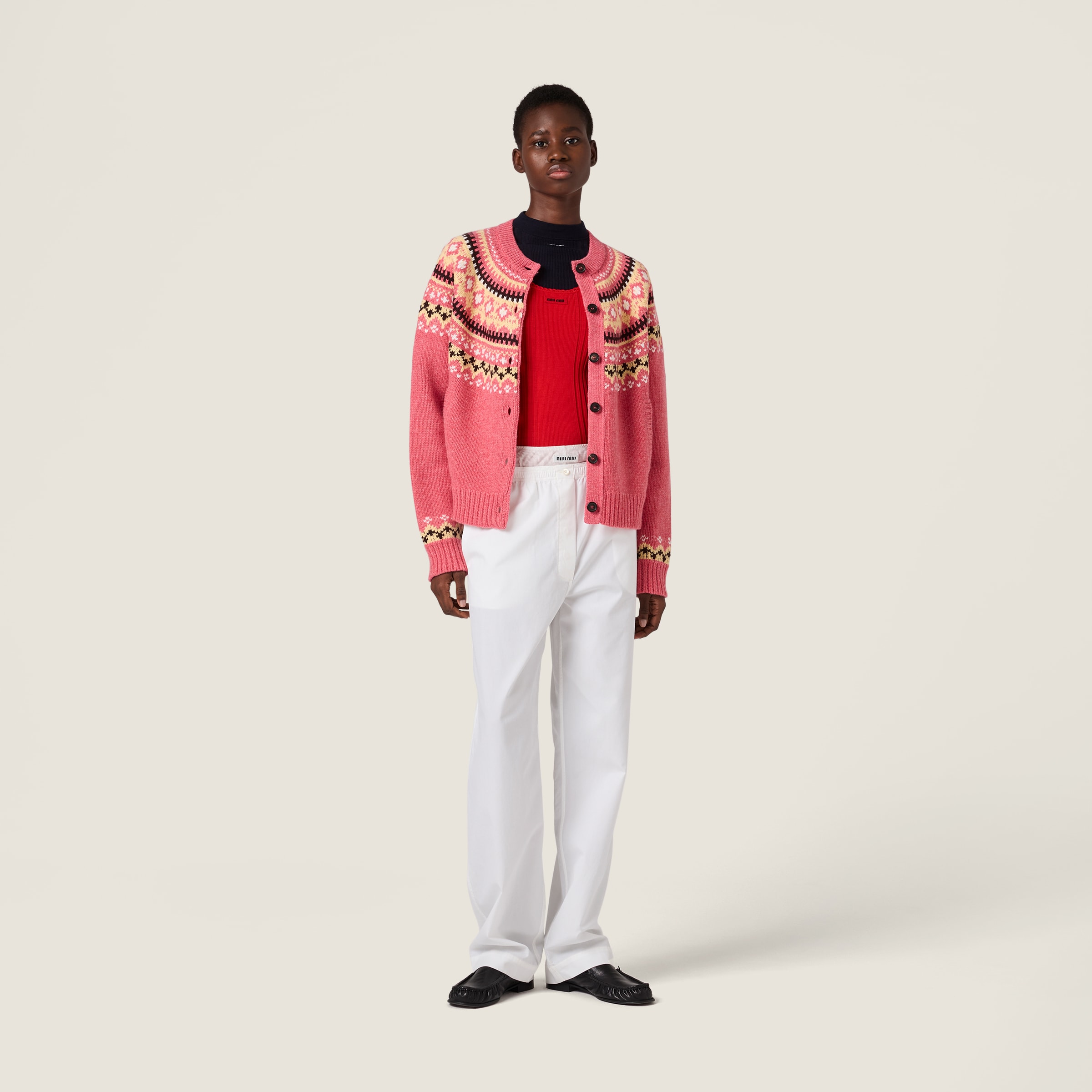 Miu Miu Wool Cardigan In Pink