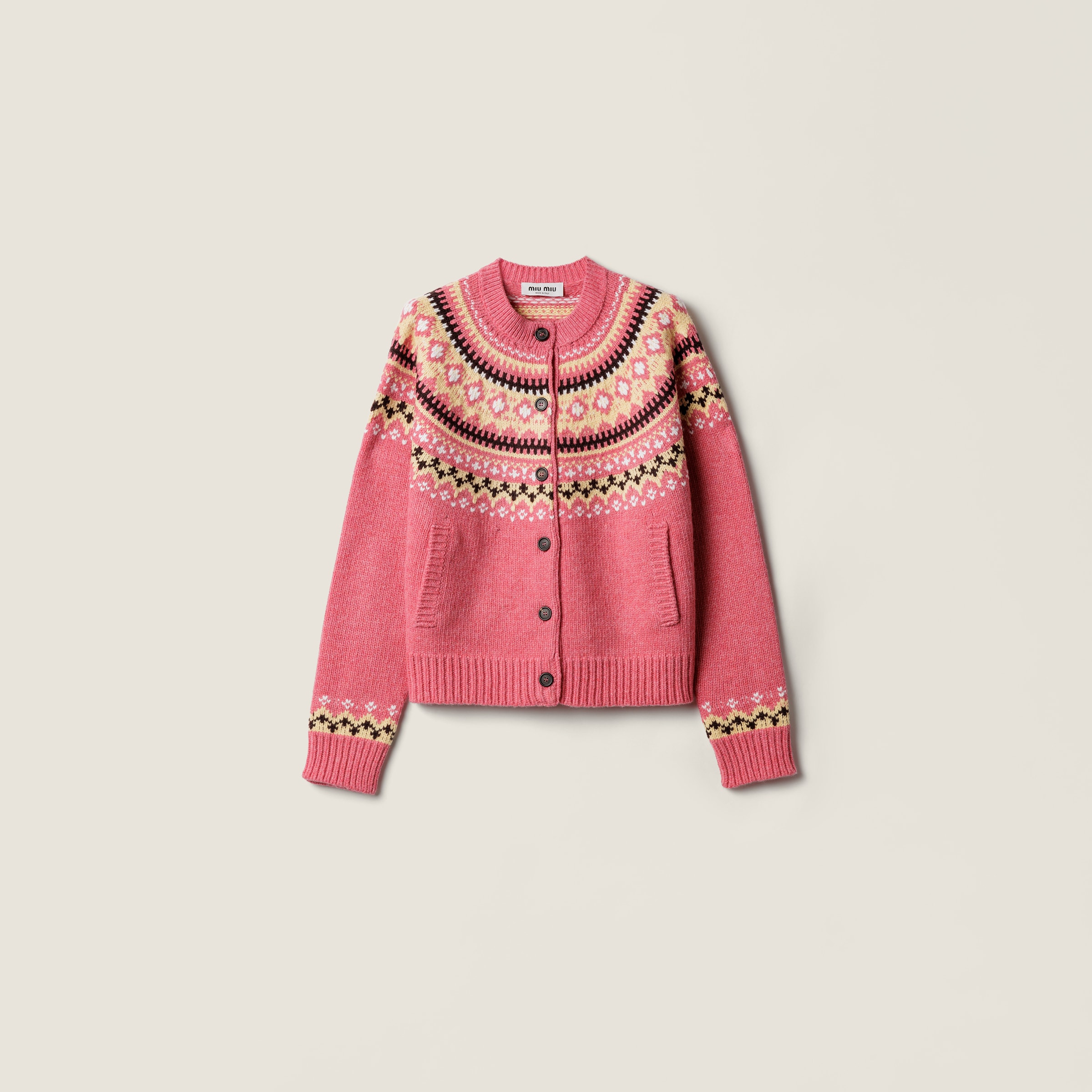 Miu Miu Wool Cardigan In Pink