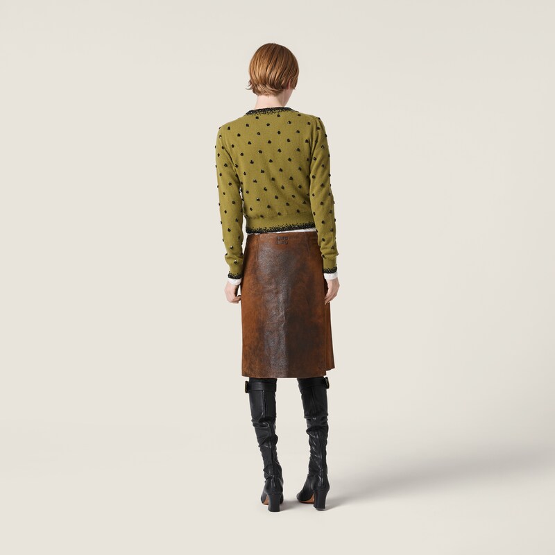 Embroidered cashmere cardigan