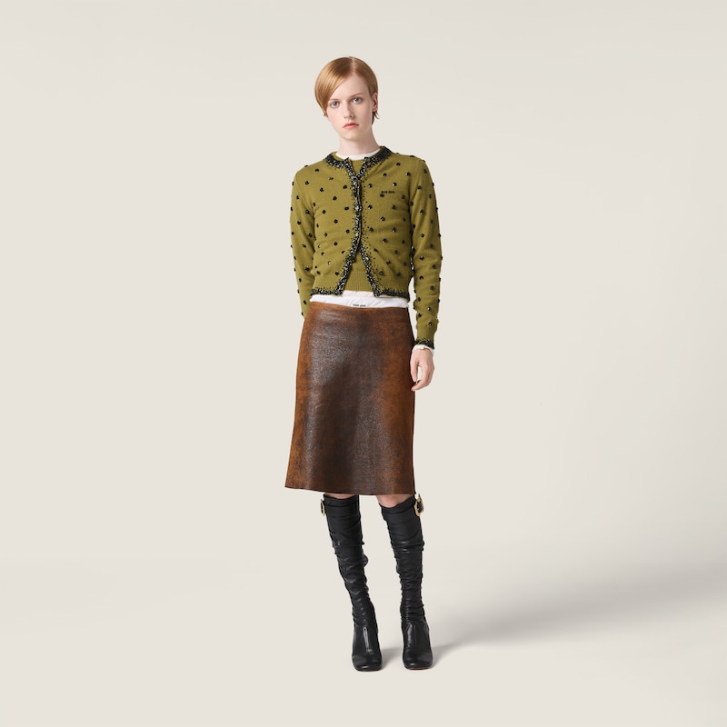 Embroidered cashmere cardigan