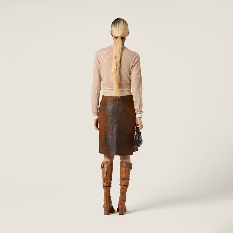 Embroidered cashmere cardigan