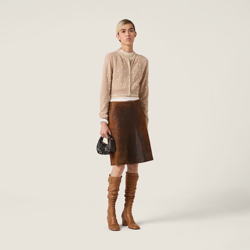 Embroidered cashmere cardigan