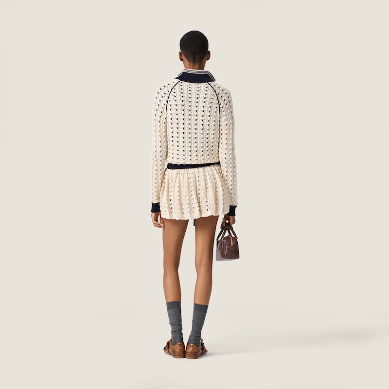 Cotton zipper cardigan