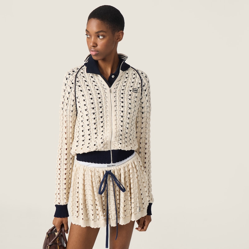 Cotton zipper cardigan