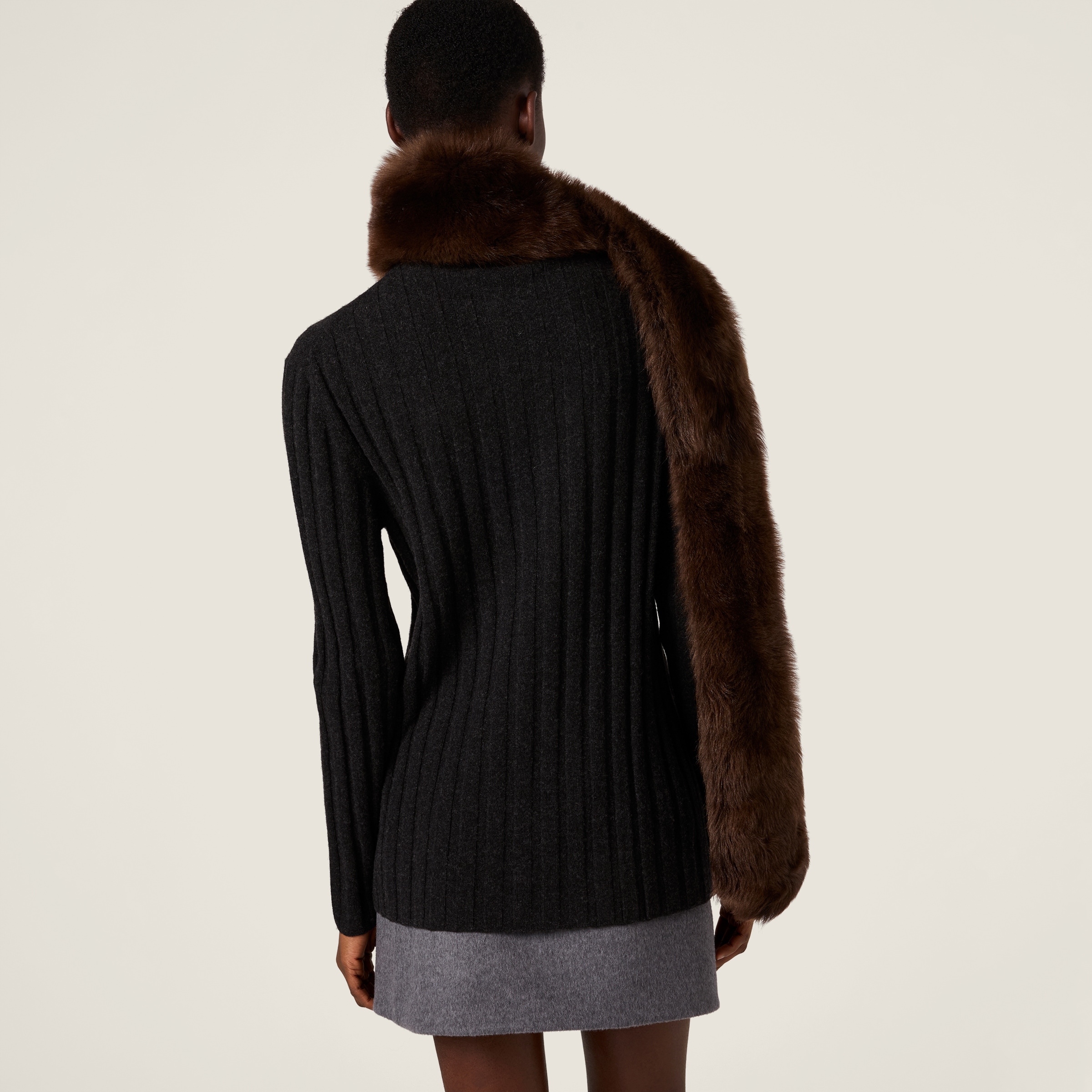 Miu Miu Wool And Cashmere Cardigan In Black