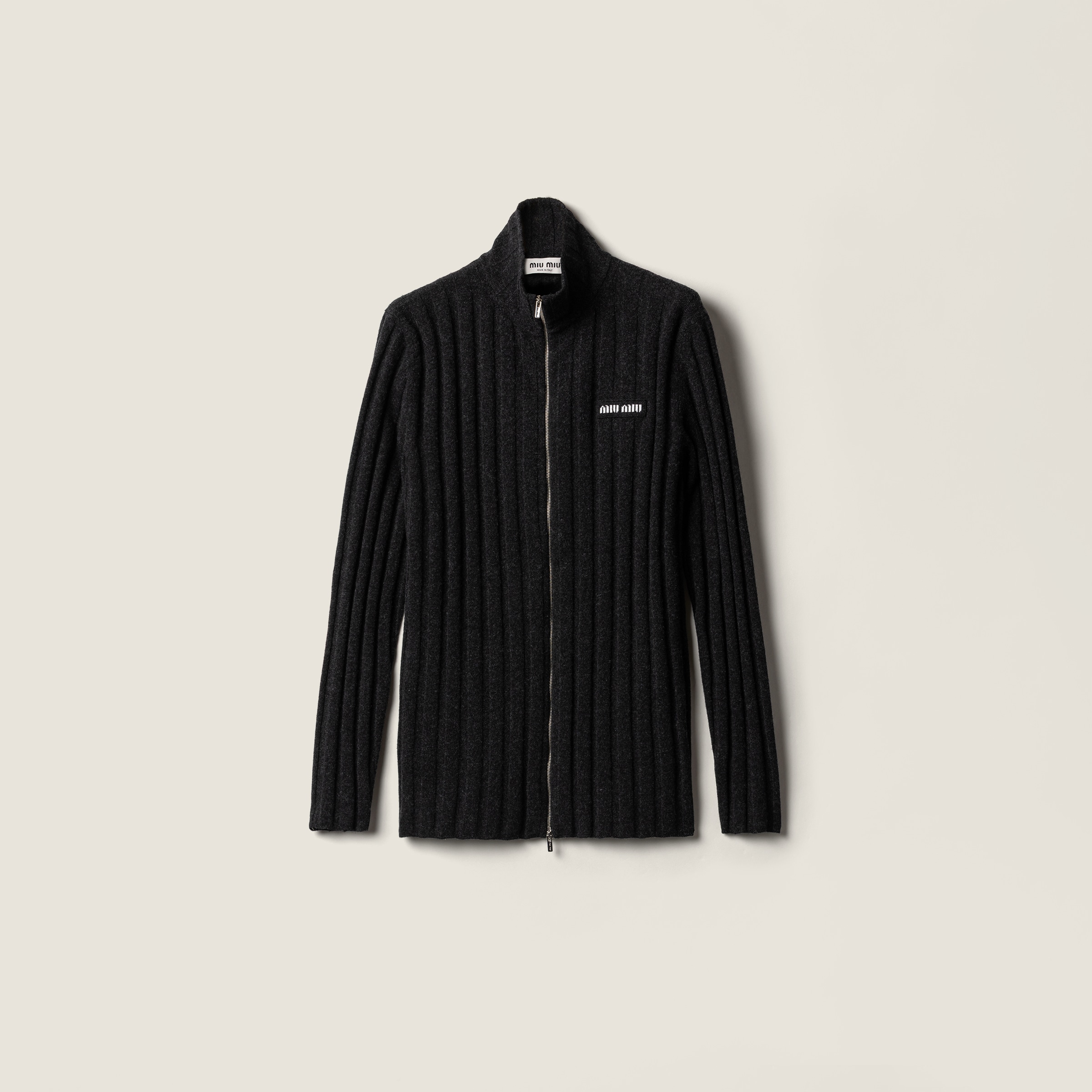 Miu Miu Wool And Cashmere Cardigan In Black