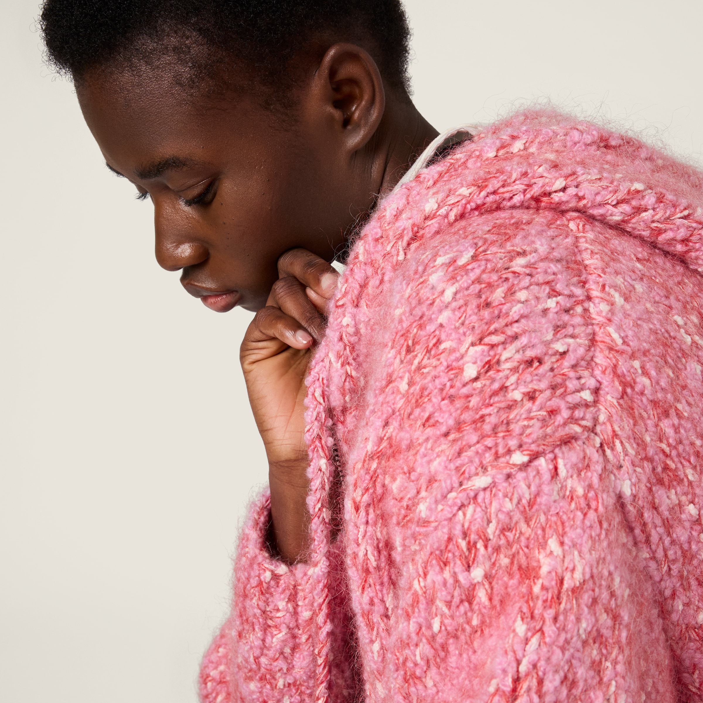 Pink Zippered Cardigan Sweater | Miu Miu - Turkey