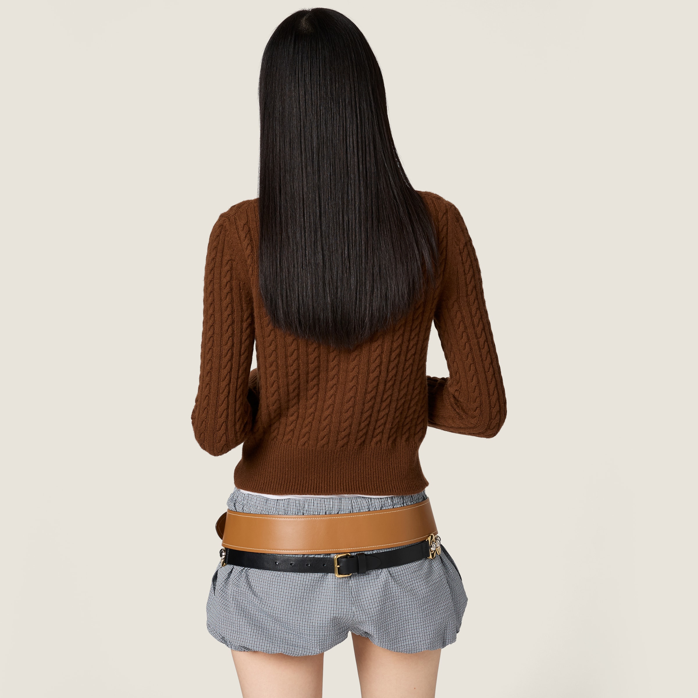 Cable-knit cashmere cardigan - thumbnail 3