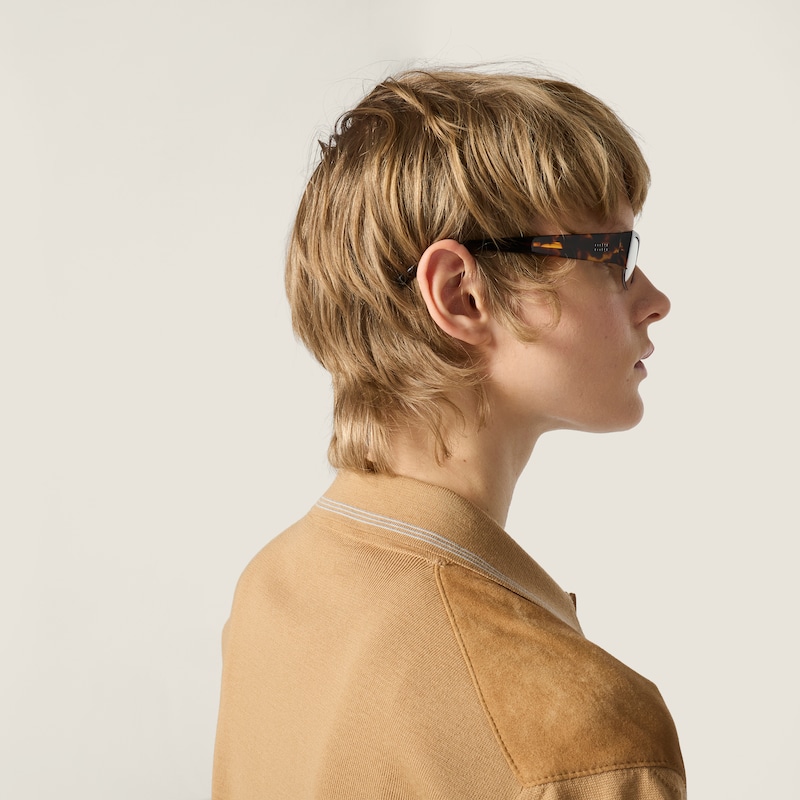 Wool and suede shirt