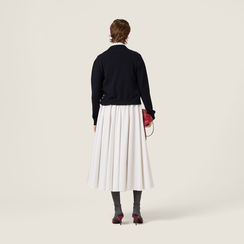 Embroidered cashmere cardigan