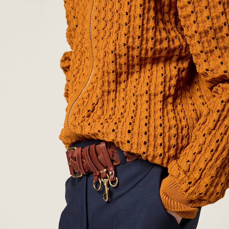 Technical yarn zipper cardigan