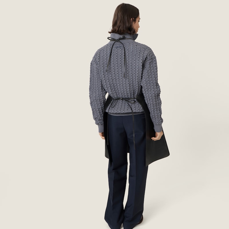 Technical yarn zipper cardigan