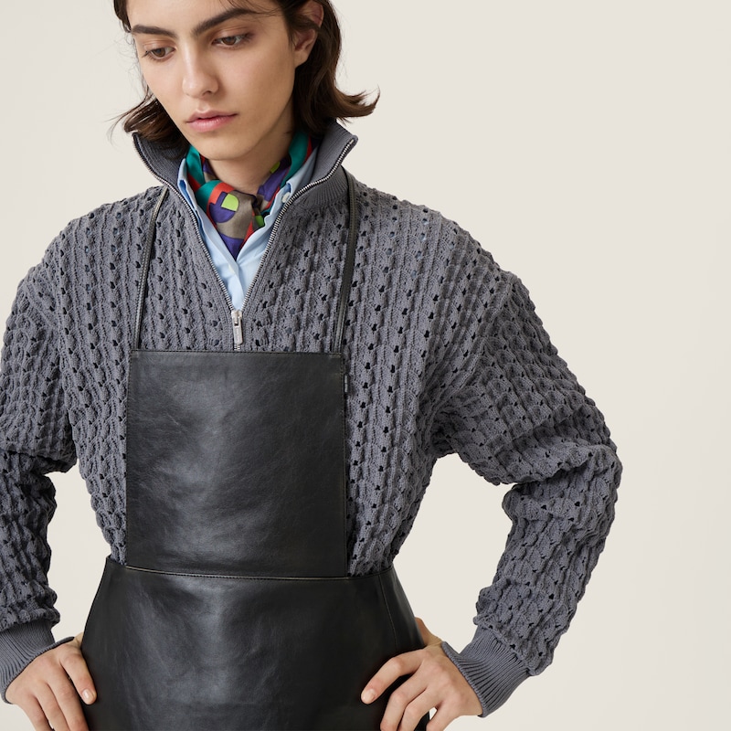 Technical yarn zipper cardigan