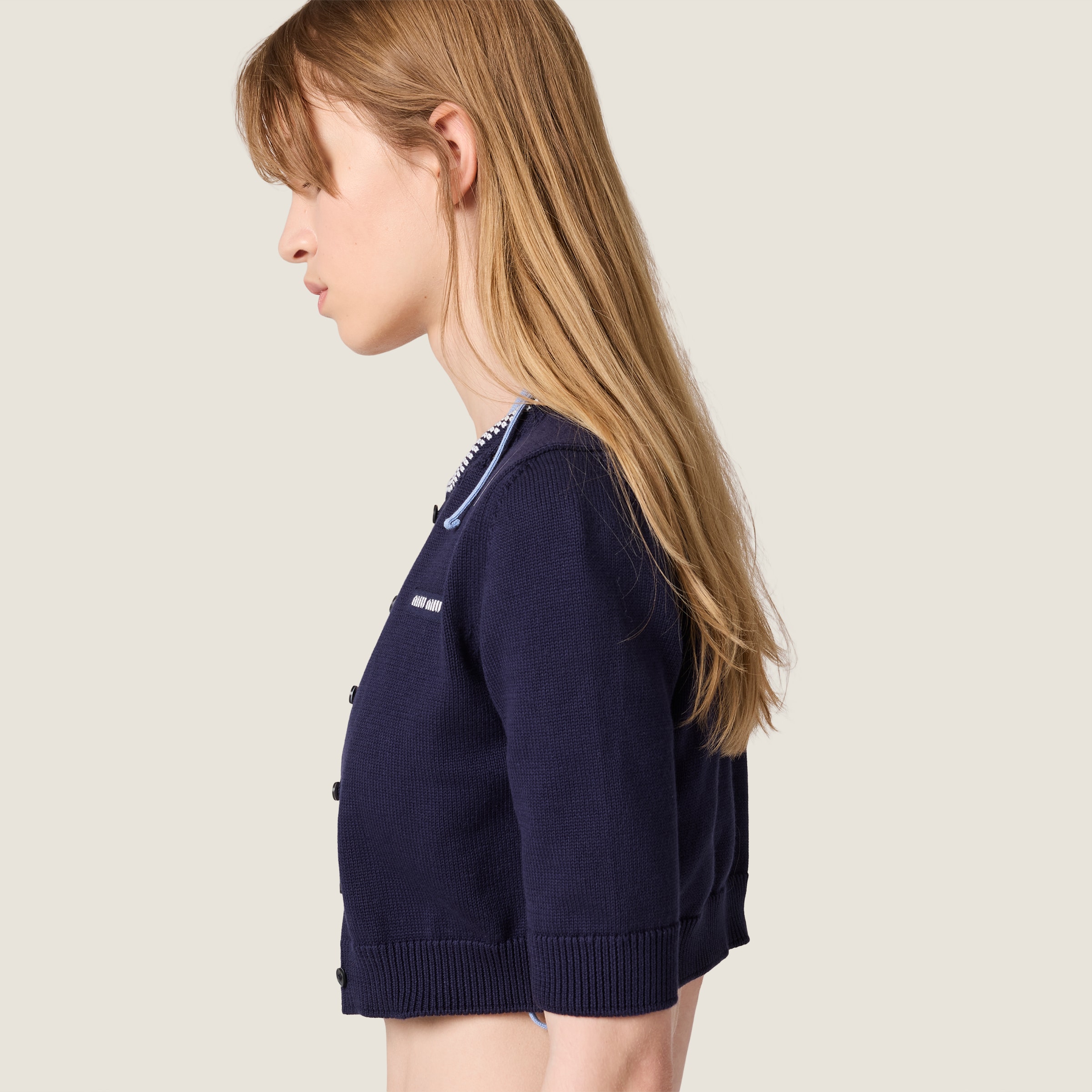 Cotton cropped cardigan - thumbnail 4