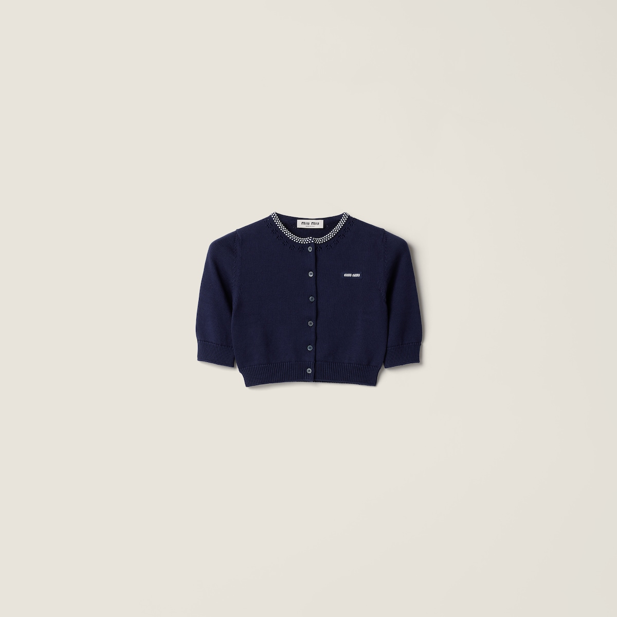 Cotton cropped cardigan