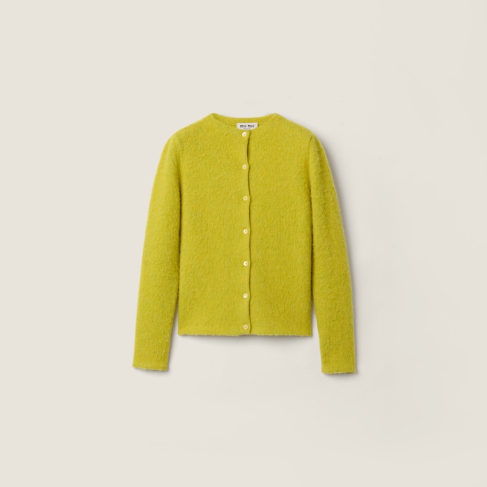 Lime Green Wool Cardigan | Miu Miu - Turkey