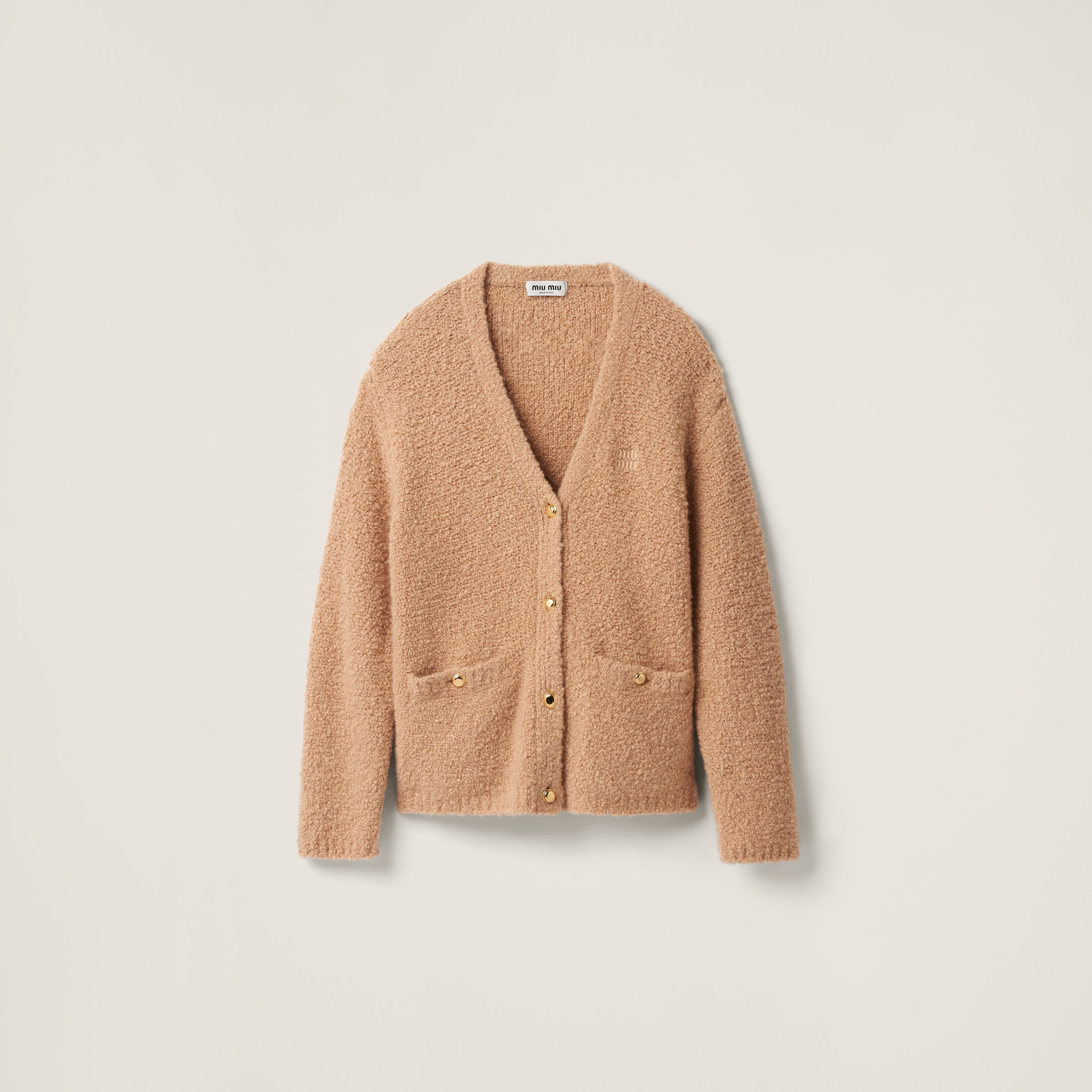 Albino White Cashmere And Silk Knit Cardigan | Miu Miu