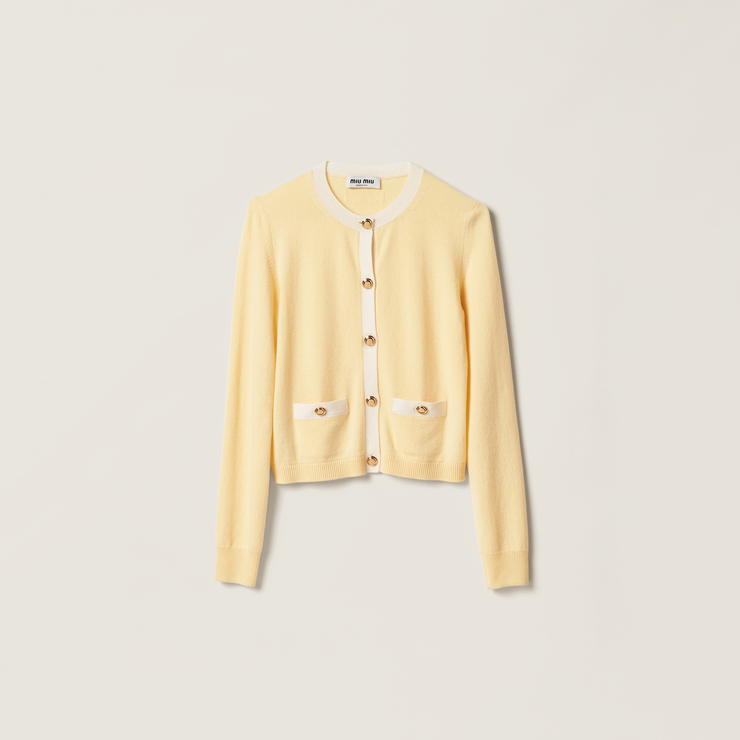 Cream white Cashmere Knit Cardigan Miu Miu